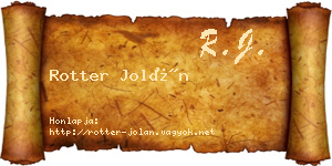 Rotter Jolán névjegykártya